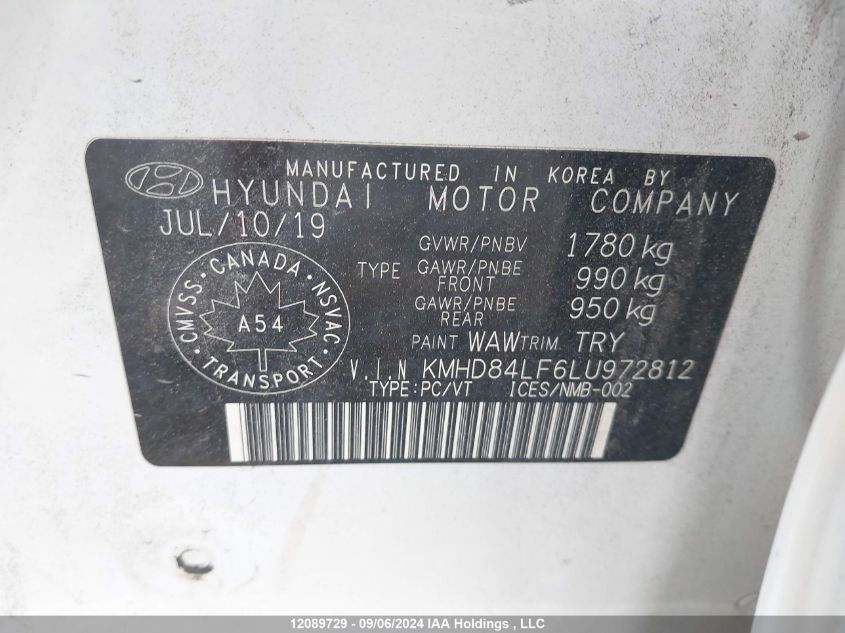 KMHD84LF6LU972812 2020 Hyundai Elantra Sel/Value/Limited