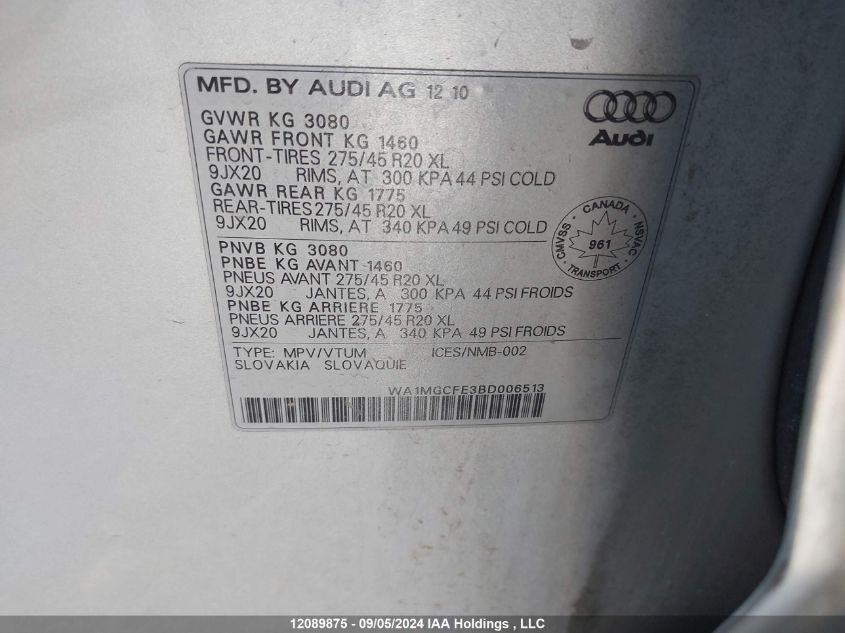 WA1MGCFE3BD006513 2011 Audi Q7