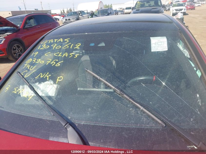 2019 Mercedes-Benz C 43 Amg VIN: 55SWF6EB8KU320756 Lot: 12090612