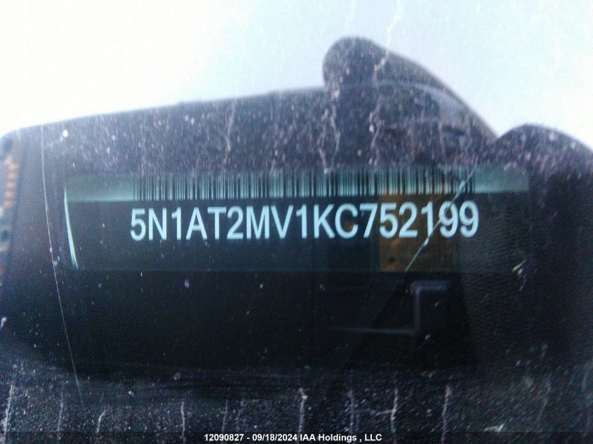 2019 Nissan Rogue VIN: 5N1AT2MV1KC752199 Lot: 12090827