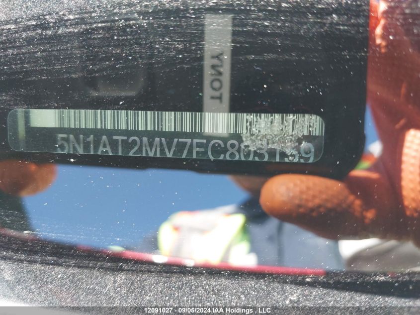 2015 Nissan Rogue VIN: 5N1AT2MV7FC803159 Lot: 12091027