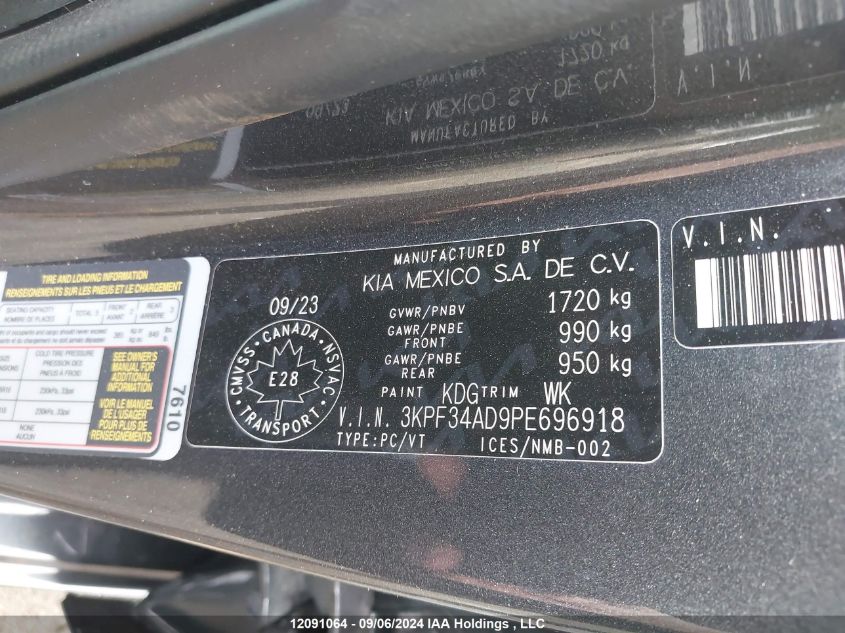 3KPF34AD9PE696918 2023 Kia Forte