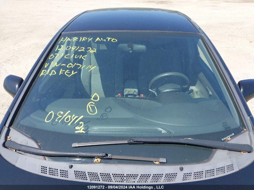 2007 Honda Civic Sdn VIN: 2HGFA16507H017114 Lot: 12091272