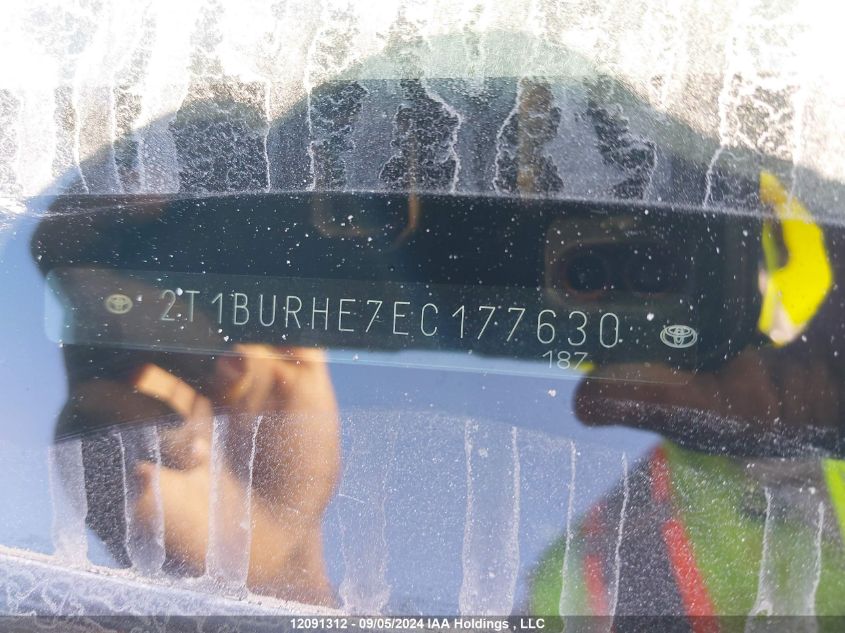 2014 Toyota Corolla Le VIN: 2T1BURHE7EC177630 Lot: 12091312