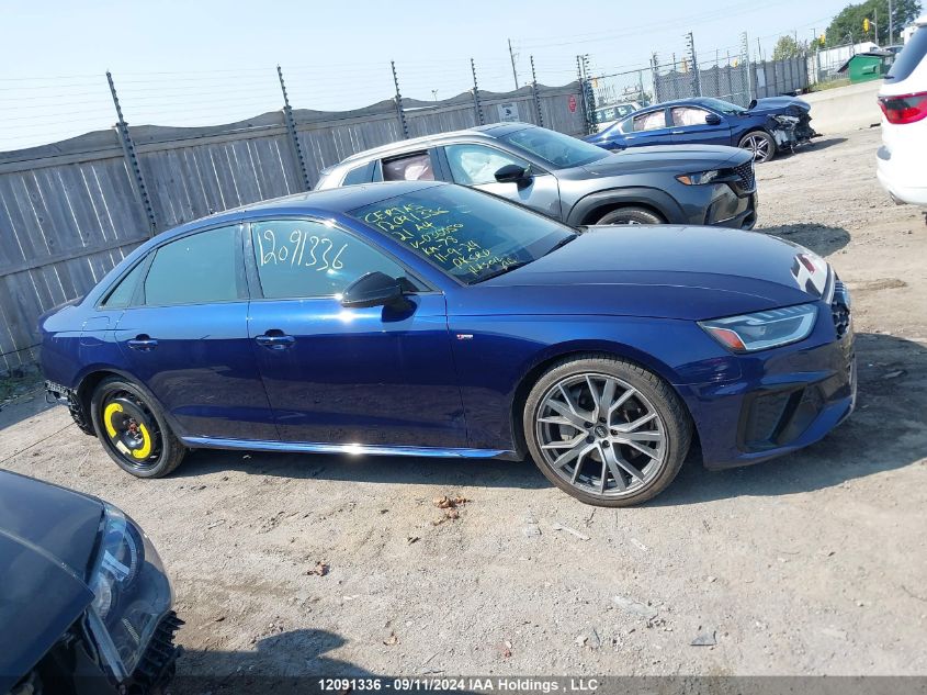 2021 Audi A4 Sedan VIN: WAUFAAF40MA036050 Lot: 12091336