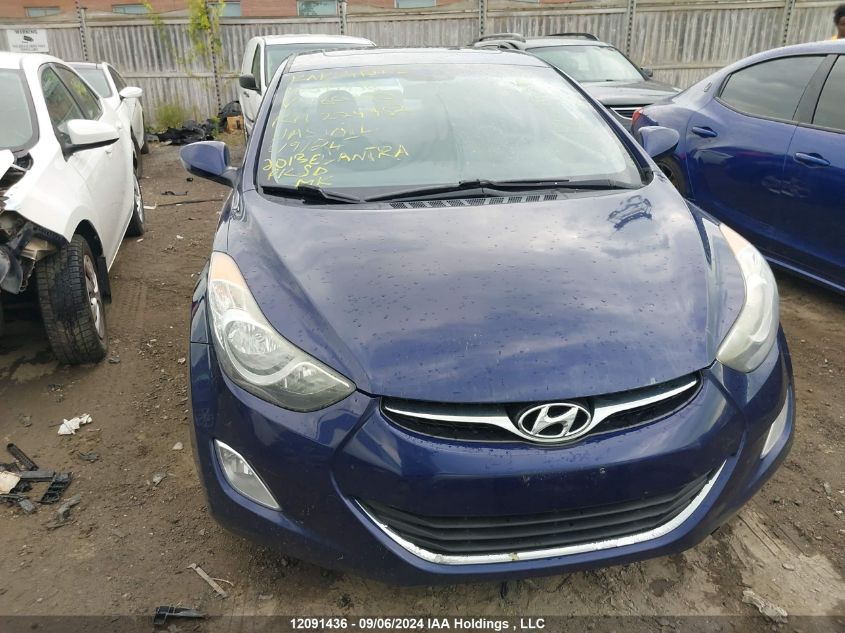 2013 Hyundai Elantra Gls VIN: 5NPDH4AE9DH180390 Lot: 12091436