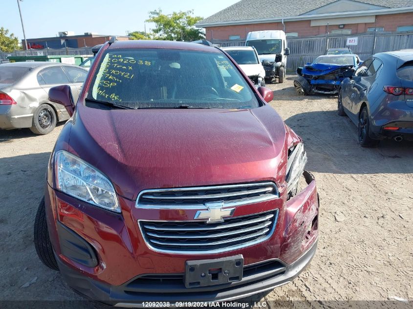 2016 Chevrolet Trax VIN: 3GNCJPSB4GL270421 Lot: 12092038