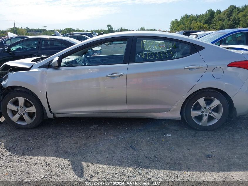 2013 Hyundai Elantra Gls VIN: 5NPDH4AE5DH153333 Lot: 12092574