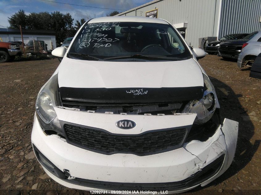 2013 Kia Rio VIN: KNADM4A38D6174727 Lot: 12092731