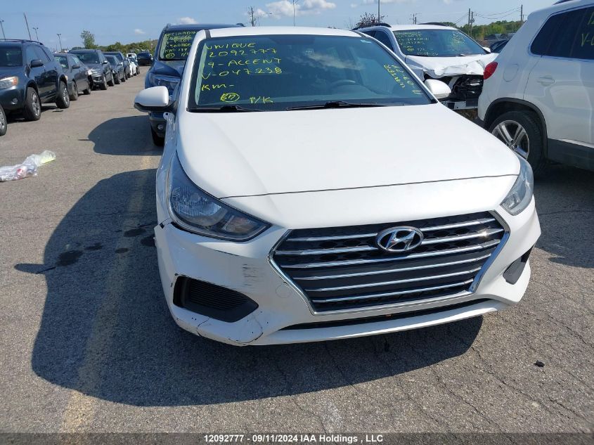 2019 Hyundai Accent Preferred VIN: 3KPC25A33KE047238 Lot: 12092777