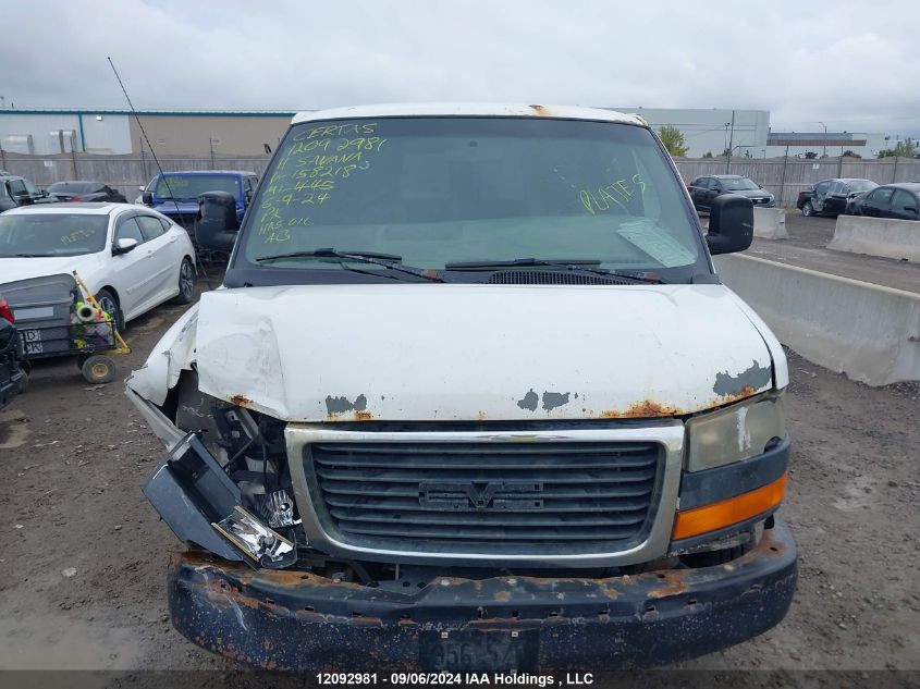 2011 GMC Savana Cargo Van VIN: 1GTZ7UCG3B1158218 Lot: 12092981