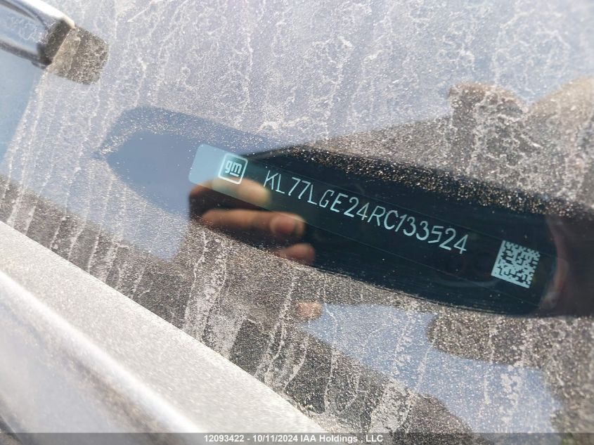 2024 Chevrolet Trax VIN: KL77LGE24RC133524 Lot: 12093422