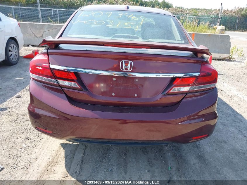 2013 Honda Civic Sdn VIN: 2HGFB2F72DH003151 Lot: 12093469