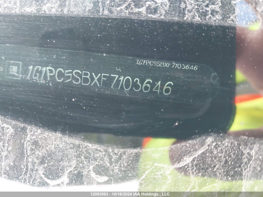 2015 Chevrolet Cruze VIN: 1G1PC5SBXF7103646 Lot: 12093563