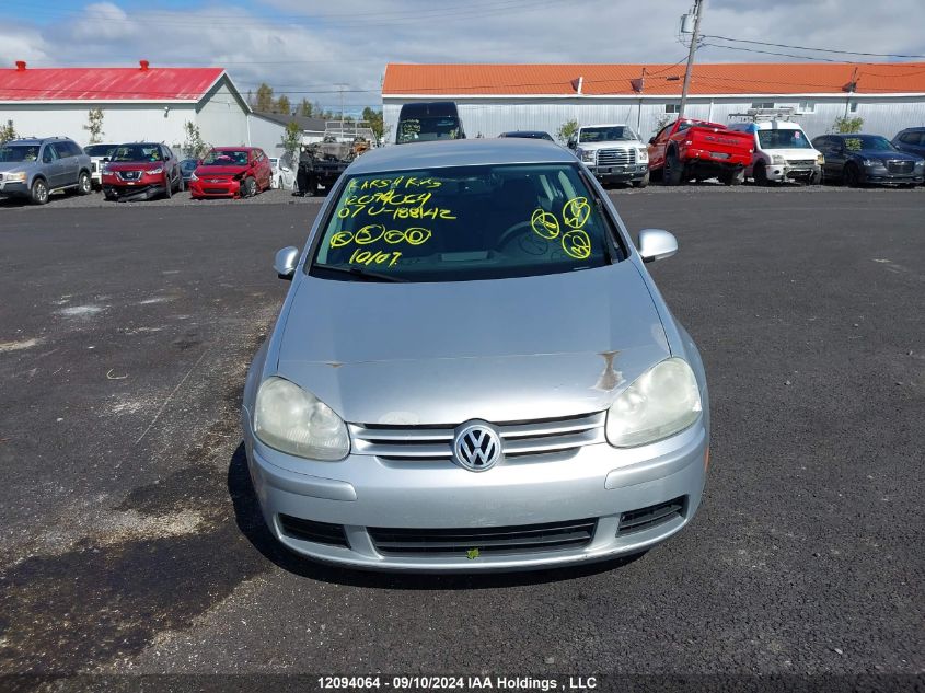 2007 Volkswagen Rabbit VIN: WVWCR71KX7W188142 Lot: 12094064