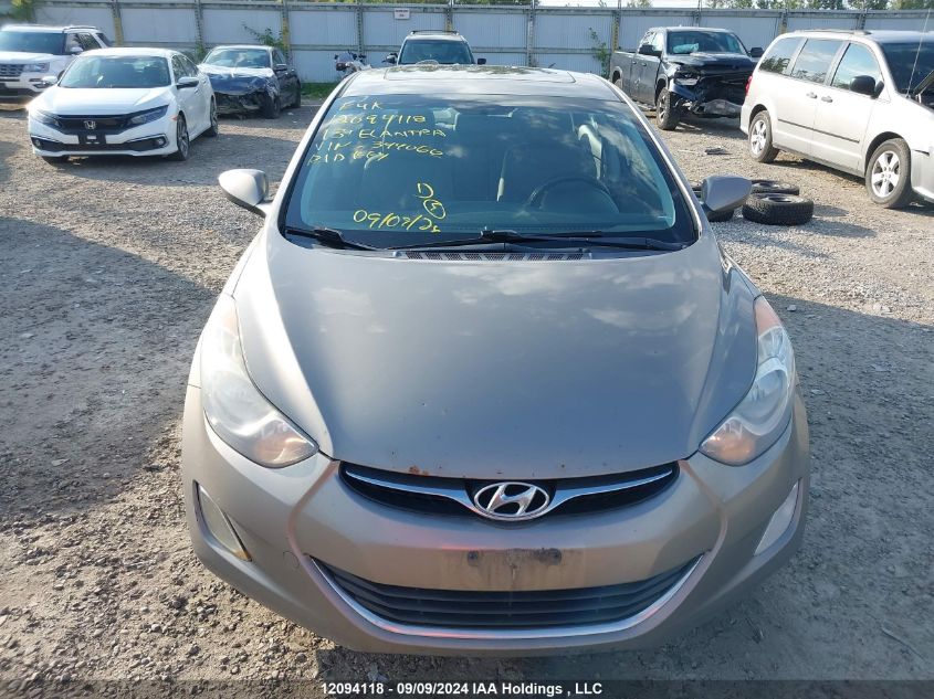 2013 Hyundai Elantra Gls VIN: 5NPDH4AE9DH344060 Lot: 12094118