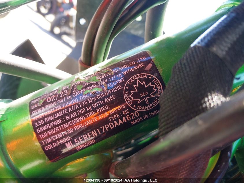 2023 Kawasaki Er650 N VIN: ML5EREN17PDAA4620 Lot: 12094198