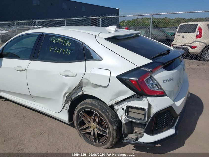 2017 Honda Civic Hatchback VIN: SHHFK7H26HU303475 Lot: 12094320