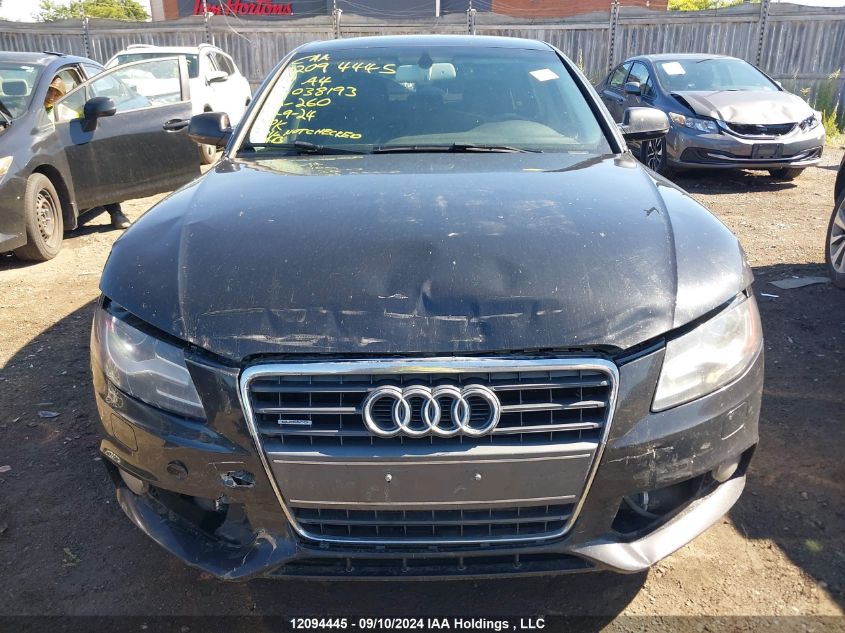 2011 Audi A4 VIN: WAUKFCFL9BN038193 Lot: 12094445