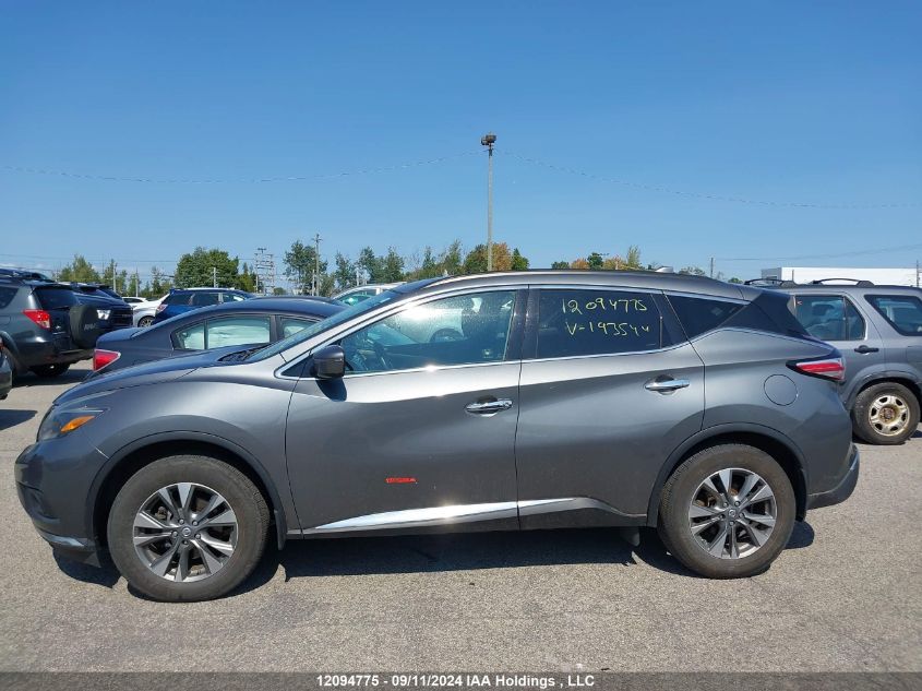 2018 Nissan Murano S/Sl/Sv/Platinum VIN: 5N1AZ2MH7JN193544 Lot: 12094775