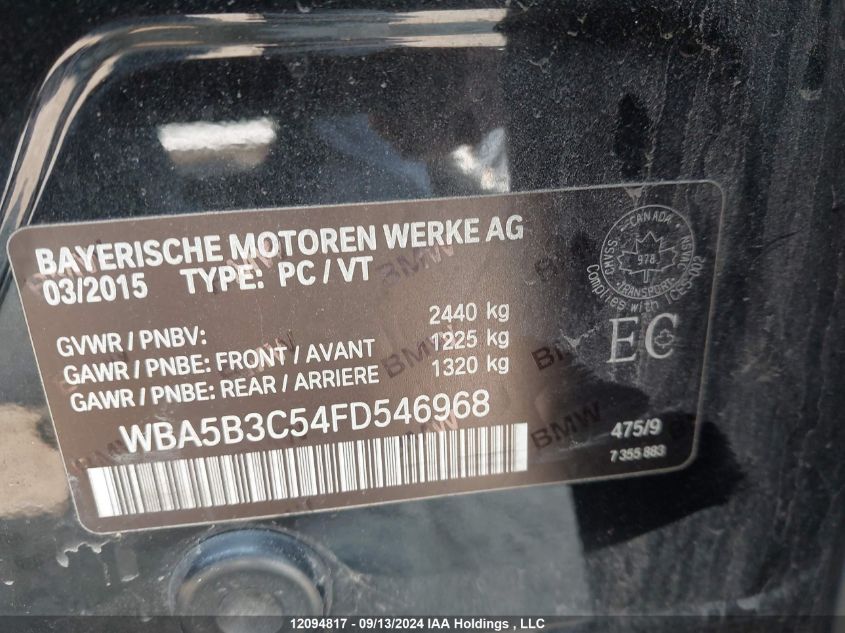 WBA5B3C54FD546968 2015 BMW 5 Series