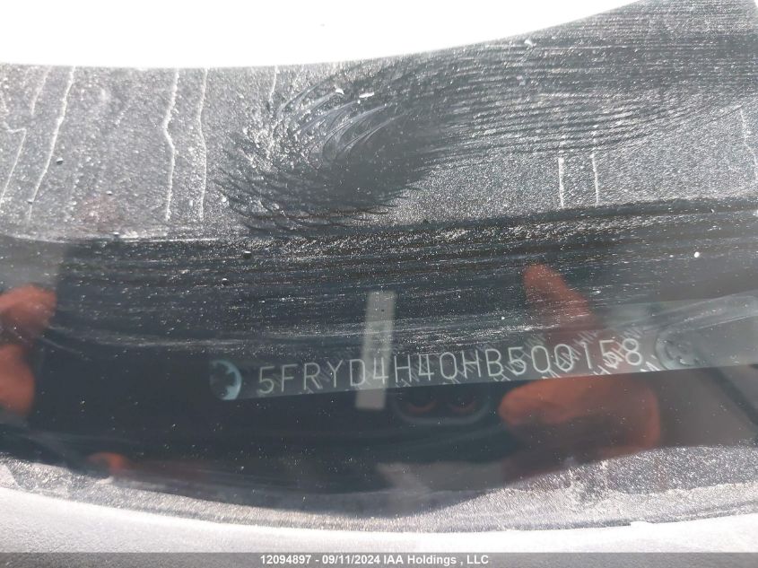 2017 Acura Mdx VIN: 5FRYD4H40HB500158 Lot: 12094897