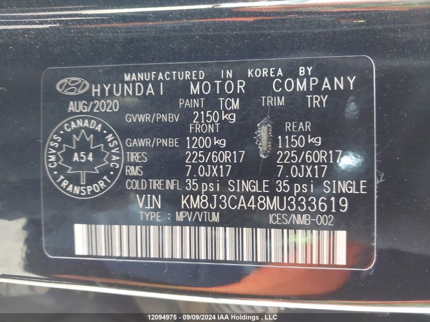 KM8J3CA48MU333619 2021 Hyundai Tucson Limited/Sel/Sport/Ultimate/Value