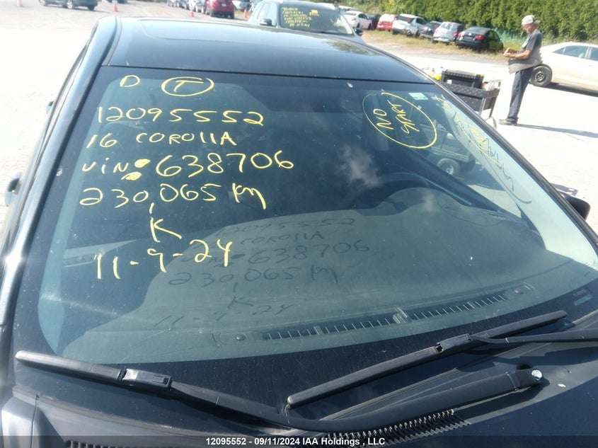 2016 Toyota Corolla L/Le/Le Pls/Prm/S/S Pls VIN: 2T1BURHE4GC638706 Lot: 12095552