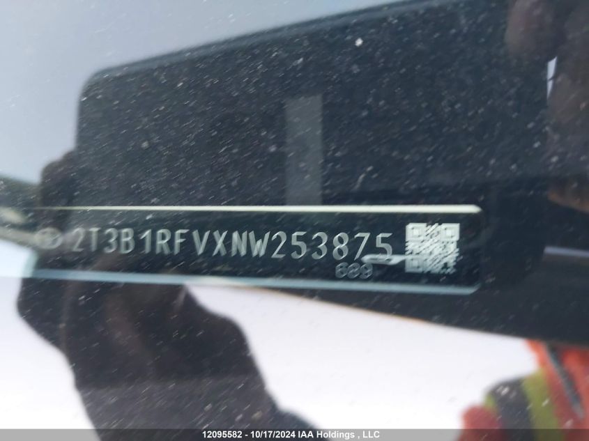 2022 Toyota Rav4 Le VIN: 2T3B1RFVXNW253875 Lot: 12095582