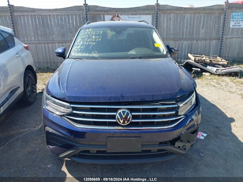 2023 Volkswagen Tiguan VIN: 3VV2B7AXXPM086689 Lot: 12095659