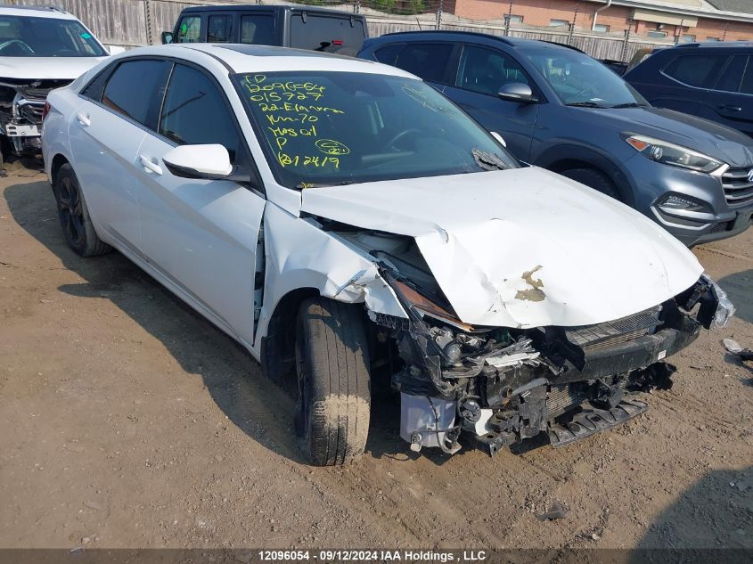 2022 Hyundai Elantra Limited VIN: KMHLN4AJXNU015727 Lot: 12096054