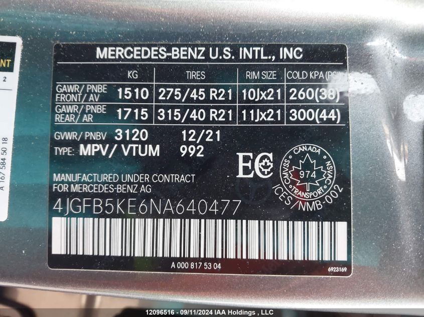 4JGFB5KE6NA640477 2022 Mercedes-Benz Gle 450 4Matic