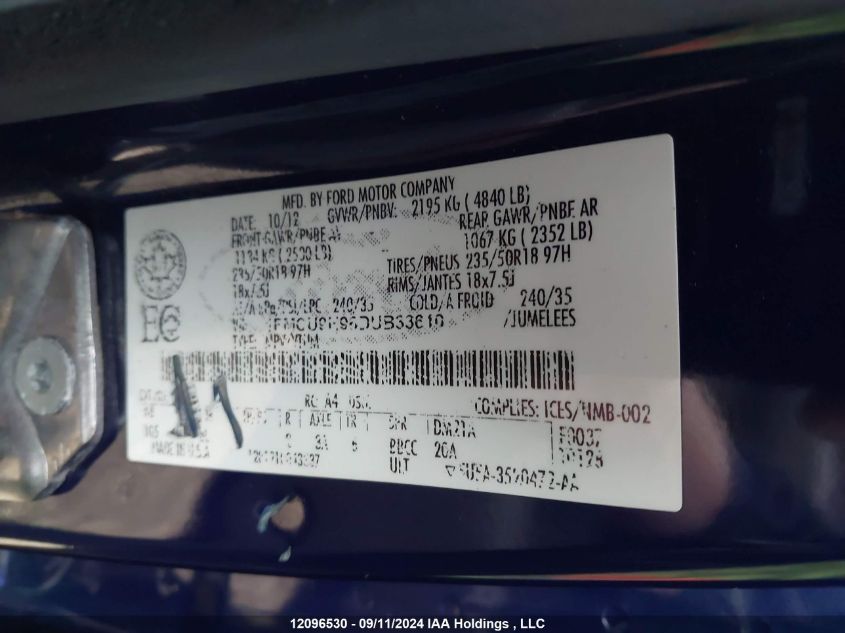 1FMCU9H96DUB33610 2013 Ford Escape Sel