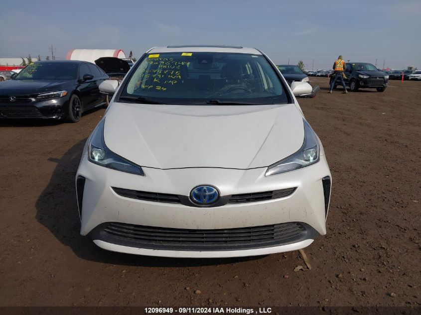 2019 Toyota Prius VIN: JTDKARFU6K3075775 Lot: 12096949