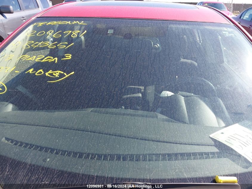 2013 Mazda Mazda3 VIN: JM1BL1V78D1843651 Lot: 12096981