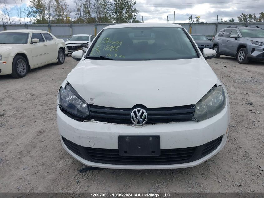 2010 Volkswagen Golf VIN: WVWAA7AJ4AW101610 Lot: 12097022