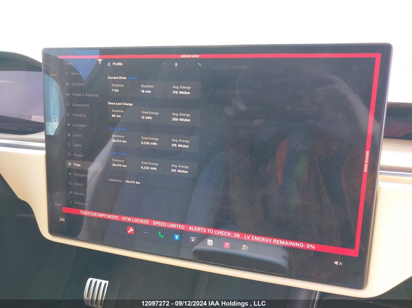 7SAXCDE58PF381211 2023 TESLA MODEL X photo no. 7