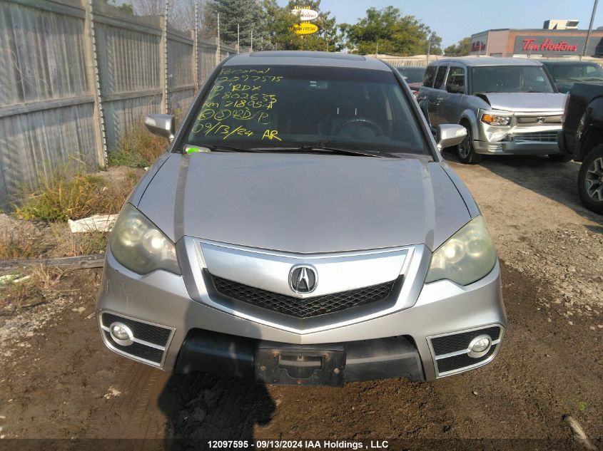 2010 Acura Rdx VIN: 5J8TB1H55AA802635 Lot: 12097595