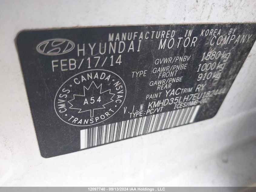 KMHD35LH7EU182444 2014 Hyundai Elantra Gt