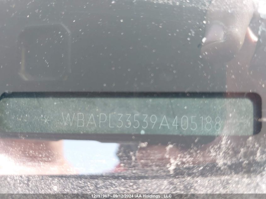 2009 BMW 335 Xi VIN: WBAPL33539A405188 Lot: 12097967