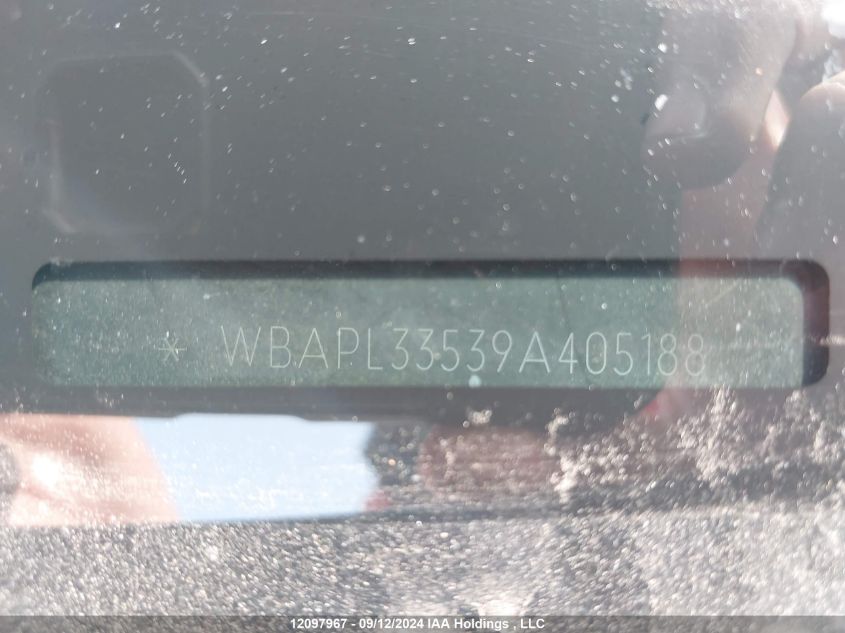 2009 BMW 335 Xi VIN: WBAPL33539A405188 Lot: 12097967