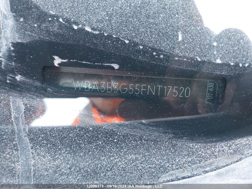 2015 BMW 328 Xi VIN: WBA3B3G55FNT17520 Lot: 12098373