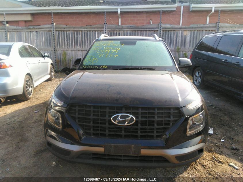 2020 Hyundai Venue Trend VIN: KMHRC8A35LU019979 Lot: 12098467