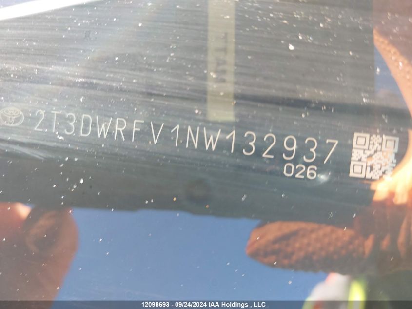 2022 Toyota Rav4 Limited VIN: 2T3DWRFV1NW132937 Lot: 12098693