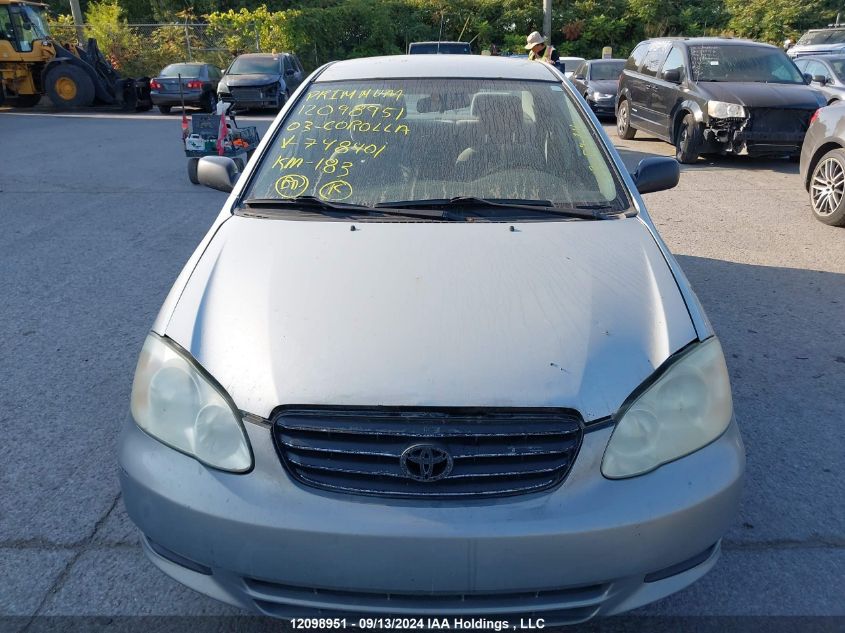 2003 Toyota Corolla Ce/Le/S VIN: 2T1BR32E43C748401 Lot: 12098951