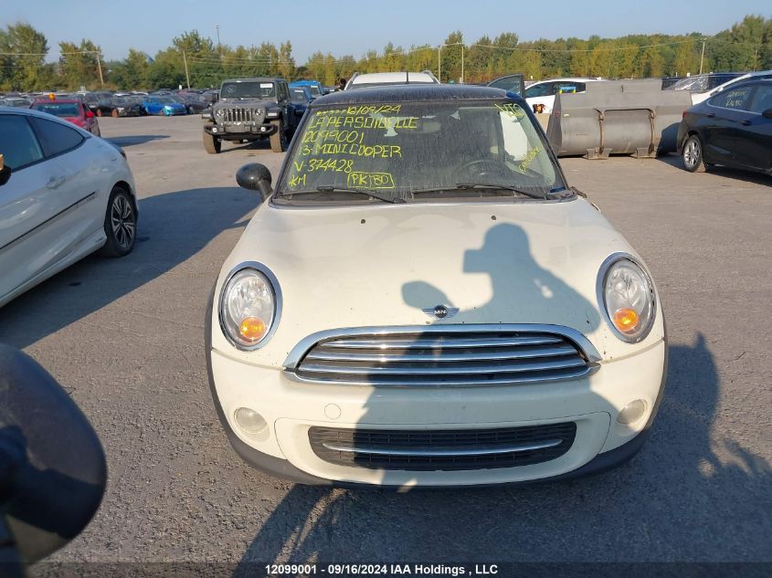 2013 Mini Cooper VIN: WMWSU3C5XDT374428 Lot: 12099001