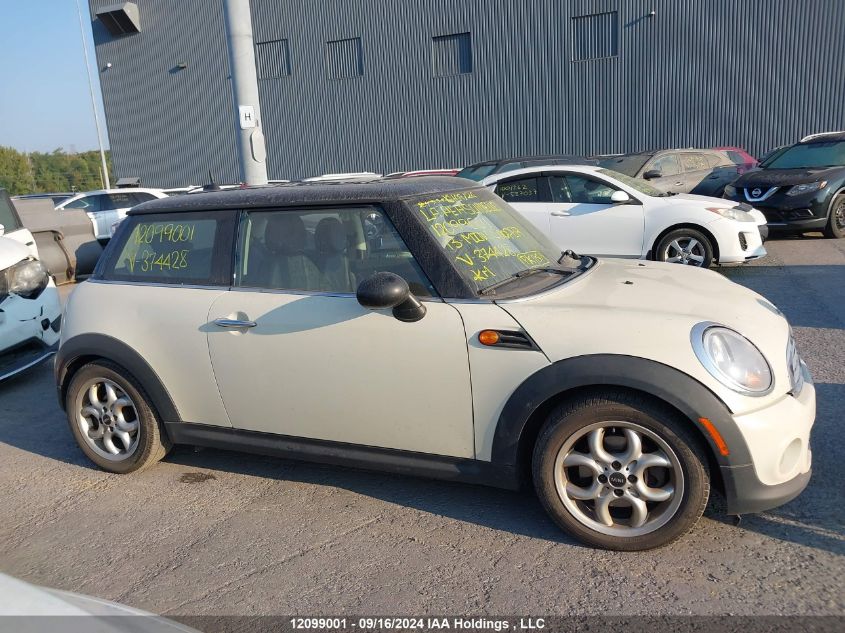 2013 Mini Cooper VIN: WMWSU3C5XDT374428 Lot: 12099001