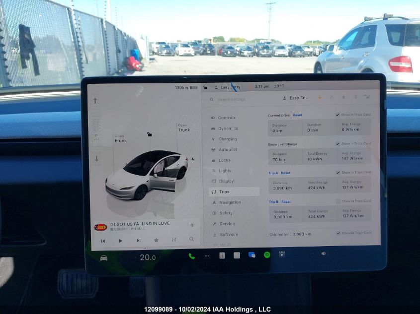 2024 Tesla Model 3 VIN: LRW3E7EBXRC136551 Lot: 12099089