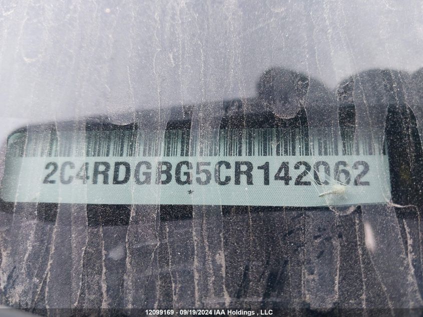 2012 Dodge Grand Caravan Se/Sxt VIN: 2C4RDGBG5CR142062 Lot: 12099169