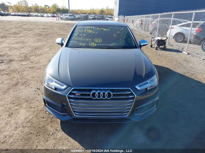 2018 Audi S4 Sedan VIN: WAUB4AF4XJA215245 Lot: 12099801